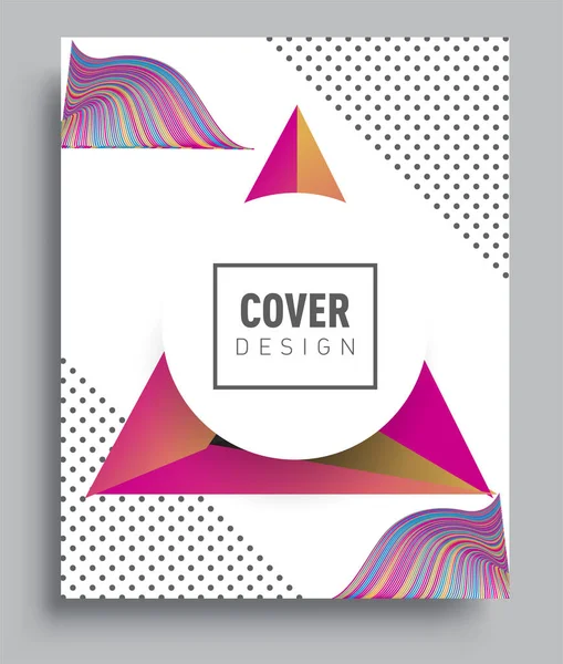 Cover Design Vorlage Mit Flüssiger Farbe Anordnung Abstrakter Linien Und — Stockvektor