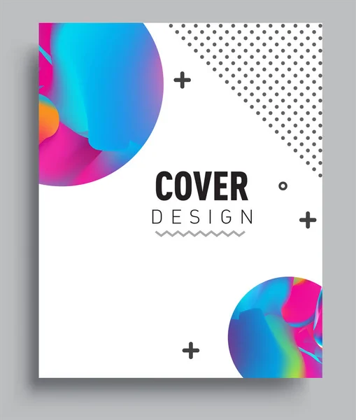 Cover Design Template Liquid Color Arrangement Abstract Lines Style Graphic — Stock vektor