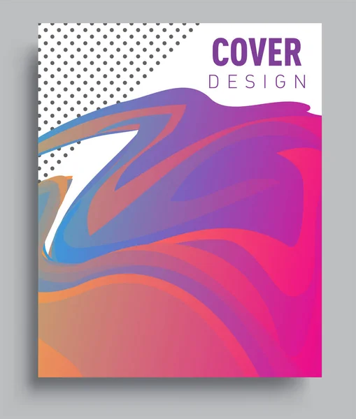 Cover Design Template Liquid Color Arrangement Abstract Lines Style Graphic — Stok Vektör