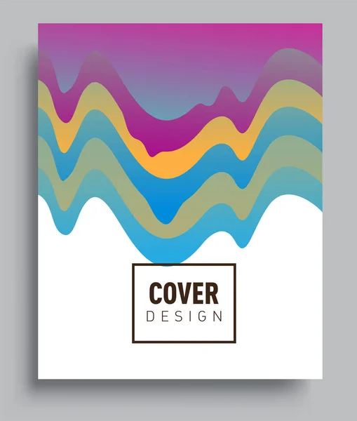 Cover Design Template Liquid Color Arrangement Abstract Lines Style Graphic — 图库矢量图片