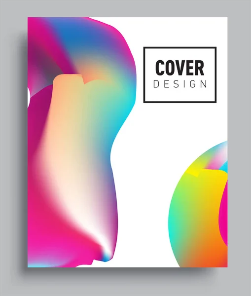 Cover Design Vorlage Mit Flüssiger Farbe Anordnung Abstrakter Linien Und — Stockvektor