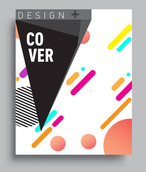 Cover Design Template Liquid Color Arrangement Abstract Lines Style Graphic — Stock vektor