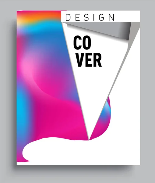 Cover Design Template Liquid Color Arrangement Abstract Lines Style Graphic — Stock vektor