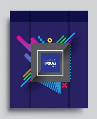 Soyut geometrik şablon tasarımı ve arka plan. Modern tasarım için vektör şablonları, kapak, şablon, dekore edilmiş, broşür.