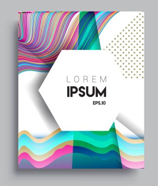 Minimalist kapak tasarımı, yaratıcı konsept soyut geometrik tasarım, Memphis deseni ve renkli arka plan. Pankartlar, broşürler, posterler, kapaklar ve afişler için uygulanabilir.