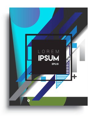 Cover design template with geometric object, arrangement of abstract lines and style graphic geometric elements. Applicable for placards, brochures, posters, covers and banners. Vector Design
