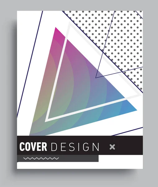 Täcka Designmall Med Triangel Form Arrangemang Abstrakta Linjer Och Stil — Stock vektor