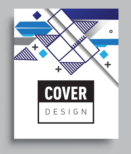 Cover Design Template Triangle Shape Arrangement Abstract Lines Style Graphic — Stock Vector