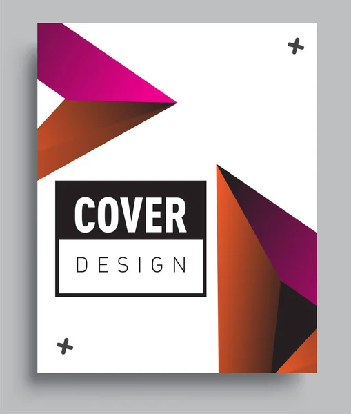 Cover Design Template Triangle Shape Arrangement Abstract Lines Style Graphic — Stock Vector