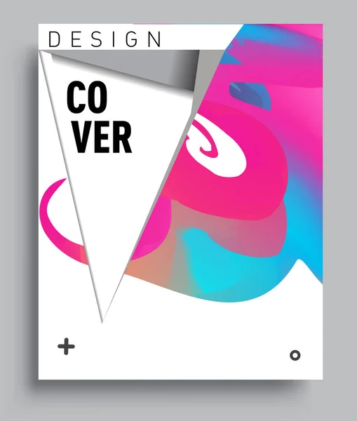 Cover Design Vorlage Mit Dreiecksform Anordnung Abstrakter Linien Und Stilistischen — Stockvektor