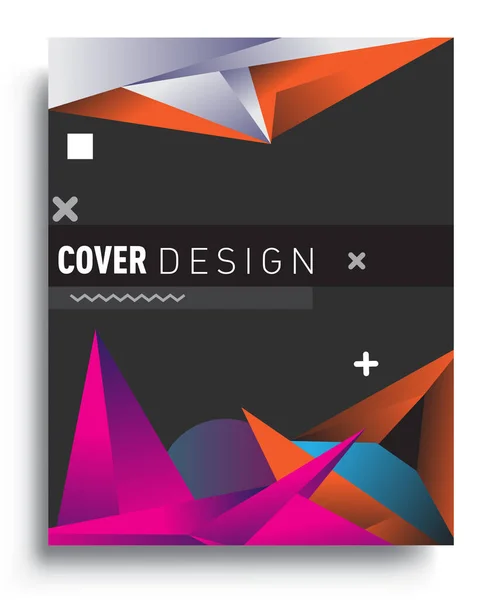 Cover Design Template Geometric Object Arrangement Abstract Lines Style Graphic — Vetor de Stock