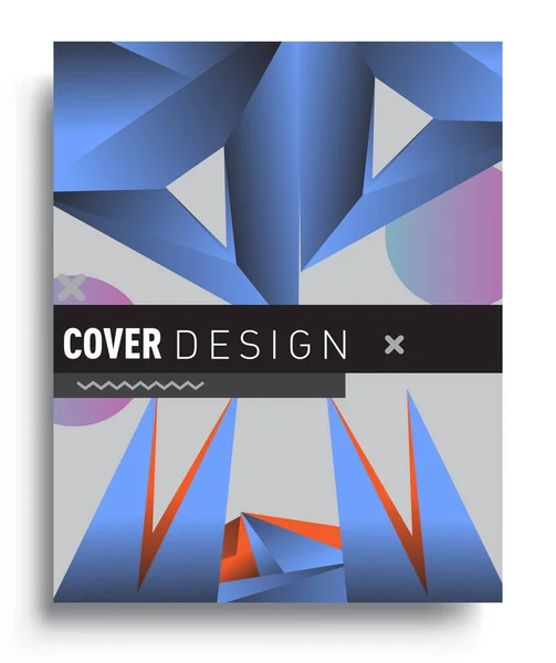 Cover Design Template Geometric Object Arrangement Abstract Lines Style Graphic — Stock Vector