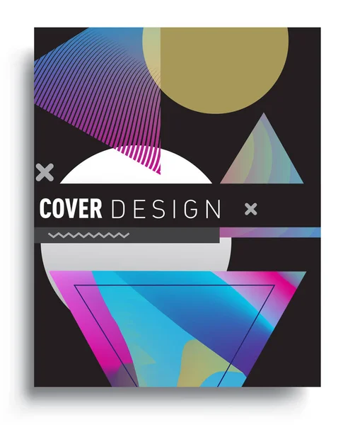 Cover Design Template Geometric Object Arrangement Abstract Lines Style Graphic — Stock vektor