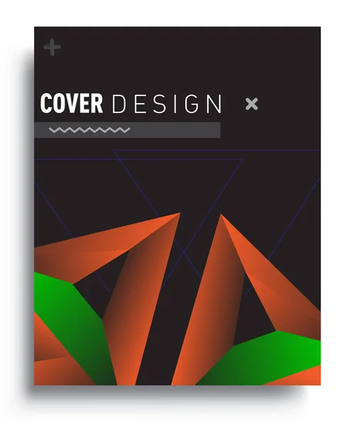 Cover Design Vorlage Mit Geometrischen Objekt Anordnung Von Abstrakten Linien — Stockvektor