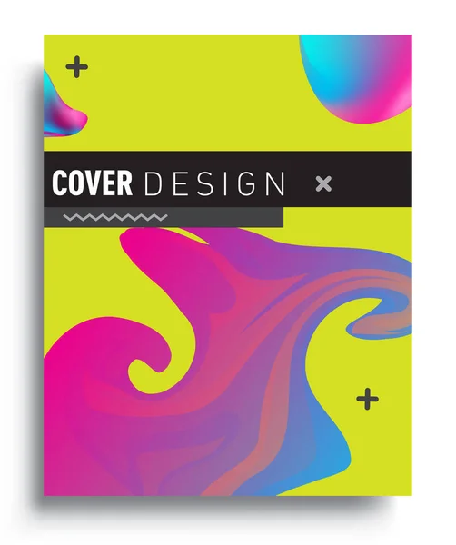 Cover Design Template Geometric Object Arrangement Abstract Lines Style Graphic — Vetor de Stock