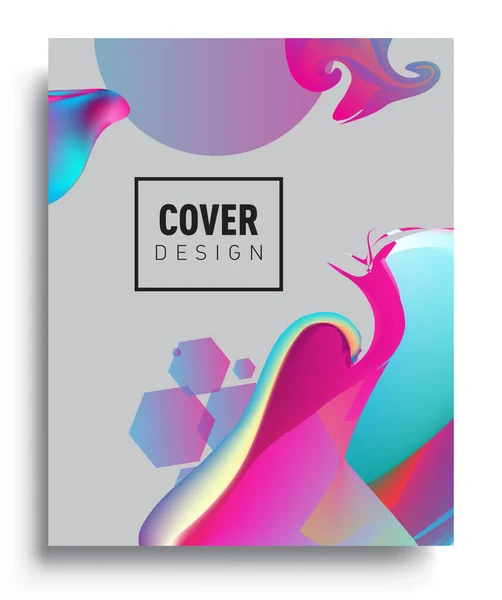 Cover Design Template Geometric Object Arrangement Abstract Lines Style Graphic — Stockový vektor