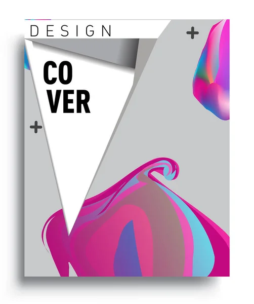 Cover Design Template Geometric Object Arrangement Abstract Lines Style Graphic — Stock vektor