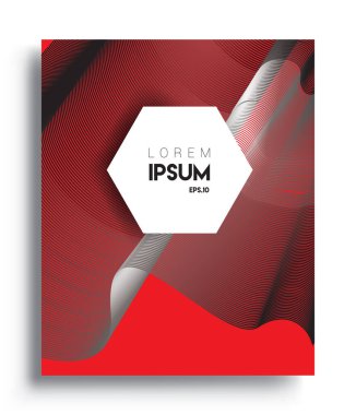 İş broşürü kapağı tasarımı için soyut geometrik çizgi desenli arka plan. Renkli, pankartlar, broşürler, posterler, kapaklar ve afişler için uygulanabilir. Vektör Tasarımı