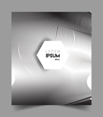 İş broşürü kapağı tasarımı için soyut geometrik çizgi desenli arka plan. Siyah ve beyaz, pankartlar, broşürler, posterler, kapaklar ve afişler için kullanılabilir. Vektör Tasarımı