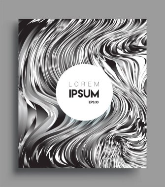 İş broşürü kapağı tasarımı için soyut geometrik çizgi desenli arka plan. Siyah ve beyaz, pankartlar, broşürler, posterler, kapaklar ve afişler için kullanılabilir. Vektör Tasarımı