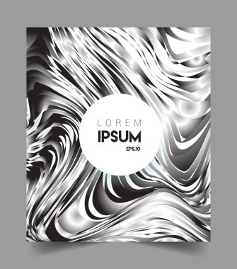 İş broşürü kapağı tasarımı için soyut geometrik çizgi desenli arka plan. Siyah ve beyaz, pankartlar, broşürler, posterler, kapaklar ve afişler için kullanılabilir. Vektör Tasarımı
