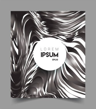 İş broşürü kapağı tasarımı için soyut geometrik çizgi desenli arka plan. Siyah ve beyaz, pankartlar, broşürler, posterler, kapaklar ve afişler için kullanılabilir. Vektör Tasarımı