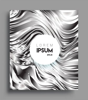 İş broşürü kapağı tasarımı için soyut geometrik çizgi desenli arka plan. Siyah ve beyaz, pankartlar, broşürler, posterler, kapaklar ve afişler için kullanılabilir. Vektör Tasarımı