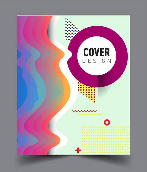 ミニマルデザイン クリエイティブコンセプト抽象幾何学模様のデザインとカラフルな背景 プラカード パンフレット ポスター カバー バナーに適用 — ストックベクタ