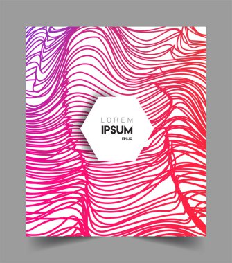 İş broşürü kapağı tasarımı için soyut geometrik çizgi desenli arka plan. Renkli, pankartlar, broşürler, posterler, kapaklar ve afişler için uygulanabilir. Vektör Tasarımı