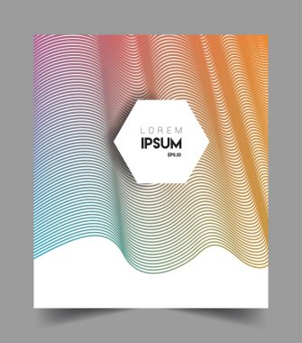 İş broşürü kapağı tasarımı için soyut geometrik çizgi desenli arka plan. Renkli, pankartlar, broşürler, posterler, kapaklar ve afişler için uygulanabilir. Vektör Tasarımı