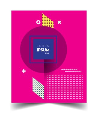 Minimalistic design, creative concept Abstract geometric design, Memphis pattern and colorful background. Applicable for placards, brochures, posters, covers and banners.