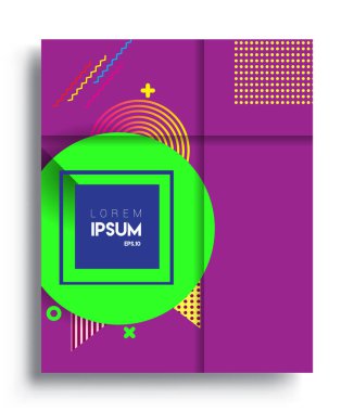 Minimalistic design, creative concept Abstract geometric design, Memphis pattern and colorful background. Applicable for placards, brochures, posters, covers and banners.