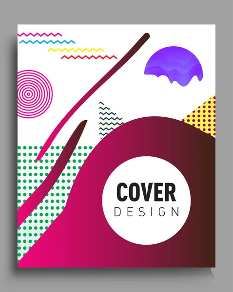 Minimalistic Design Creative Concept Abstract Geometric Design Memphis Pattern Colorful — 图库矢量图片