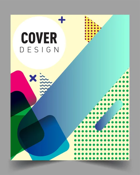 Minimalistic Design Creative Concept Abstract Geometric Design Memphis Pattern Colorful — Stock Vector