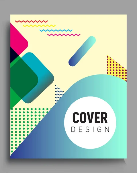 Minimalistic Design Creative Concept Abstract Geometric Design Memphis Pattern Colorful — Stock Vector