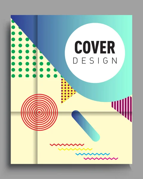 Minimalistic Design Creative Concept Abstract Geometric Design Memphis Pattern Colorful — Stockový vektor