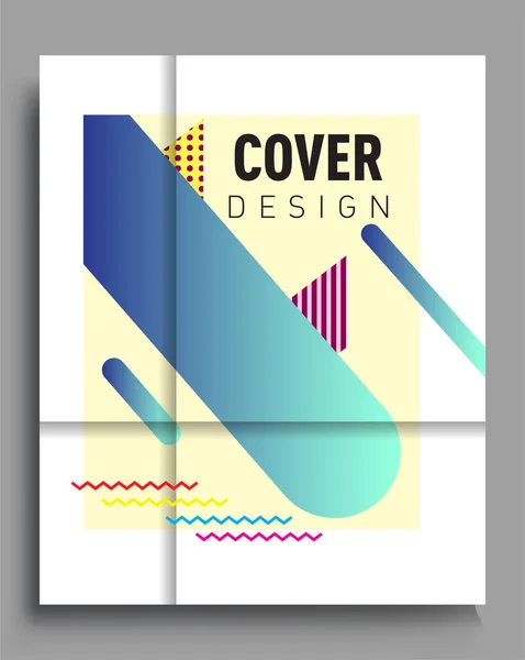 Minimalistic Design Creative Concept Abstract Geometric Design Memphis Pattern Colorful — 图库矢量图片