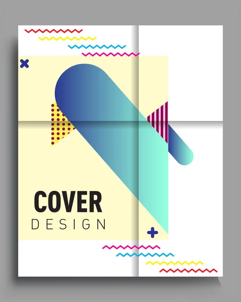Minimalistic Design Creative Concept Abstract Geometric Design Memphis Pattern Colorful — 图库矢量图片