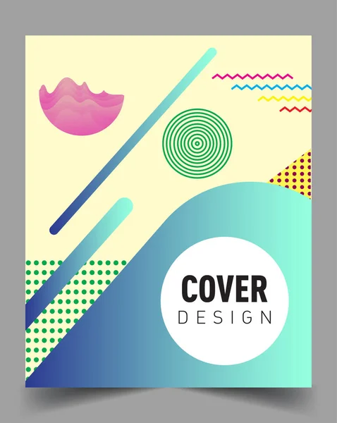 Minimalistic Design Creative Concept Abstract Geometric Design Memphis Pattern Colorful — 图库矢量图片