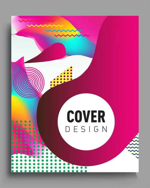 Design Capa Minimalista Conceito Criativo Design Geométrico Abstrato Padrão Memphis —  Vetores de Stock