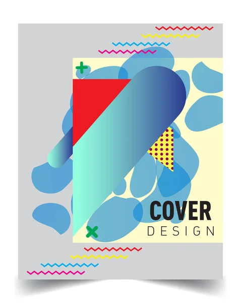 简约的封面设计 创意的概念 抽象的几何设计 孟菲斯的图案和五彩斑斓的背景 适用于海报 小册子 封面及横幅 — 图库矢量图片
