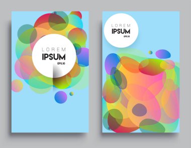 Modern soyut kapaklar seti. Cool gradient şekilleri bileşimi, vektör tasarımı kapsar.