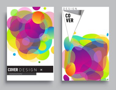 Modern soyut kapaklar seti. Cool gradient şekilleri bileşimi, vektör tasarımı kapsar.