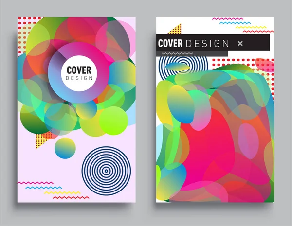 Modern Abstract Covers Set Cool Gradient Shapes Composition Vector Covers — Stock Vector