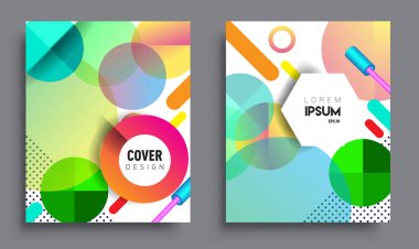 Minimalistic design, creative concept Abstract geometric design, Memphis pattern and colorful background. Applicable for placards, brochures, posters, covers and banners.