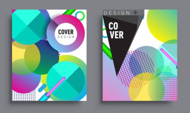 Minimalistic design, creative concept Abstract geometric design, Memphis pattern and colorful background. Applicable for placards, brochures, posters, covers and banners.