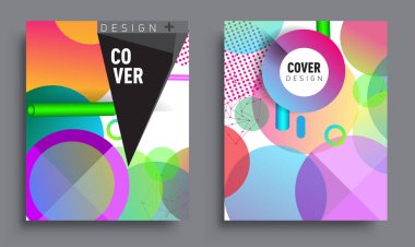 Minimalistic design, creative concept Abstract geometric design, Memphis pattern and colorful background. Applicable for placards, brochures, posters, covers and banners.