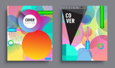 Minimalistic design, creative concept Abstract geometric design, Memphis pattern and colorful background. Applicable for placards, brochures, posters, covers and banners.