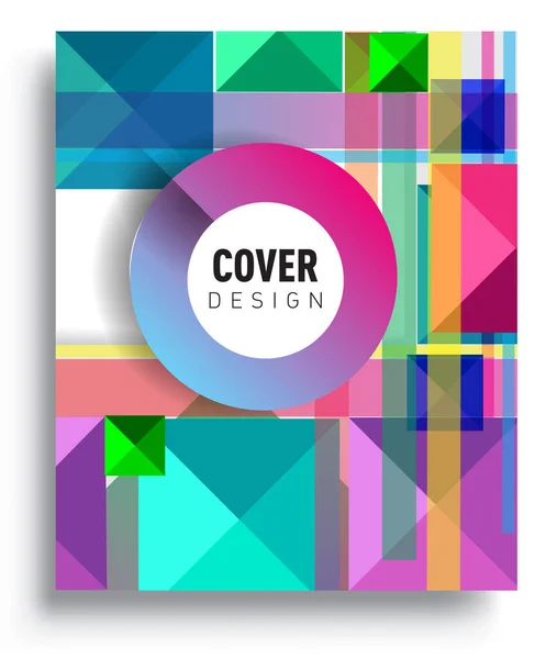 Cover Design Template Geometric Object Arrangement Abstract Lines Style Graphic — Vettoriale Stock