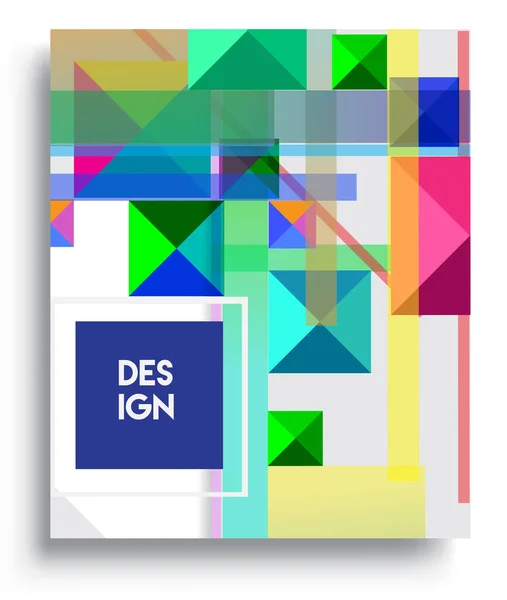 Cover Design Vorlage Mit Geometrischen Objekt Anordnung Von Abstrakten Linien — Stockvektor